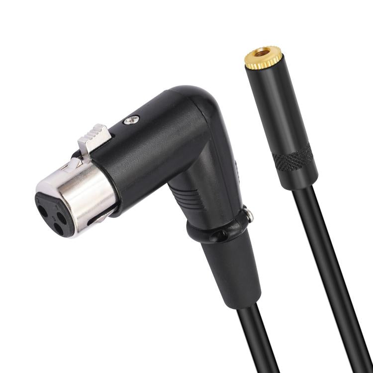 Cable adaptador convertidor de audio en codo de 3,5 mm hembra a XLR hembra, 3.5mm Female to XLR Female Elbow