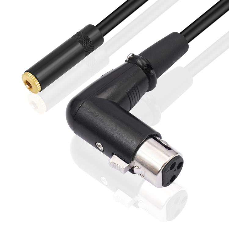 Cable adaptador convertidor de audio en codo de 3,5 mm hembra a XLR hembra, 3.5mm Female to XLR Female Elbow