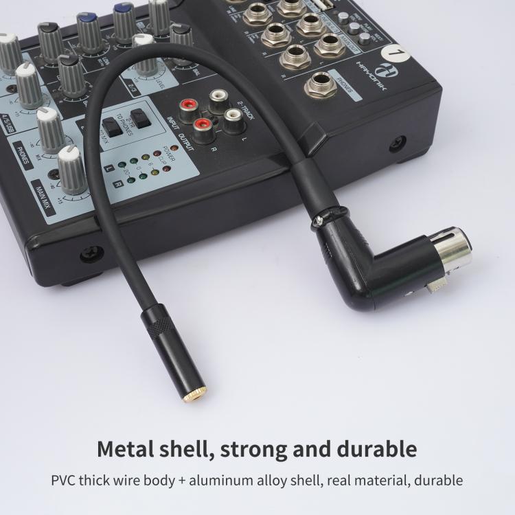 Cable adaptador convertidor de audio en codo de 3,5 mm hembra a XLR hembra, 3.5mm Female to XLR Female Elbow