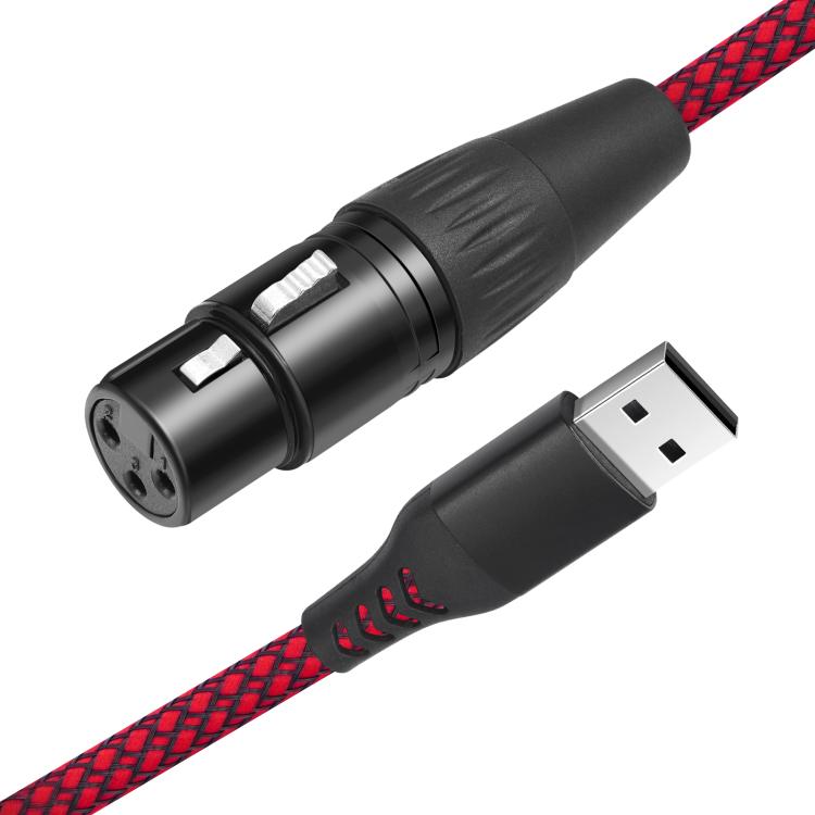 Cable de grabación de audio USB-A a XLR hembra para micrófono dinámico, 1m, 2m, 3m