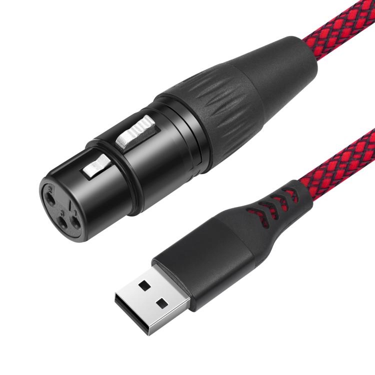 Cable de grabación de audio USB-A a XLR hembra para micrófono dinámico, 1m, 2m, 3m