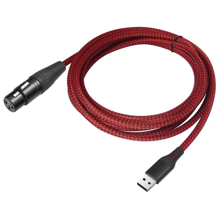 Cable de grabación de audio USB-A a XLR hembra para micrófono dinámico, 1m, 2m, 3m