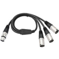 Cable de audio divisor de 3 vías, longitud: 60 cm, XLR Female to 3 XLR Male, XLR Male to 3 XLR Female
