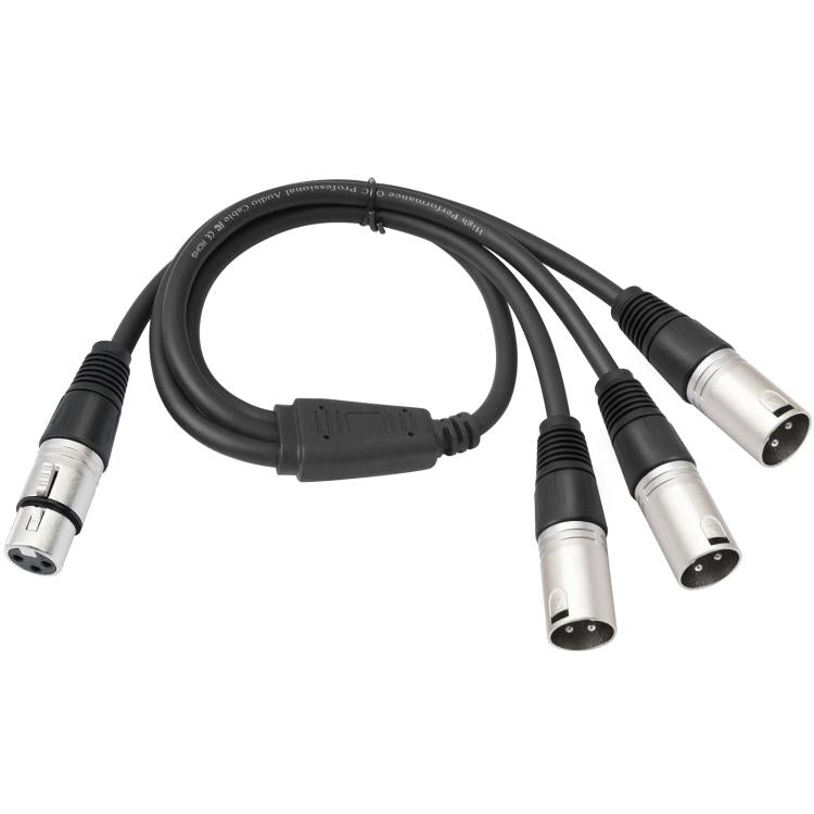 Cable de audio divisor de 3 vías, longitud: 60 cm, XLR Female to 3 XLR Male, XLR Male to 3 XLR Female