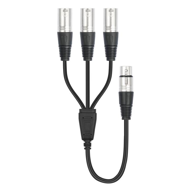 Cable de audio divisor de 3 vías, longitud: 60 cm, XLR Female to 3 XLR Male, XLR Male to 3 XLR Female