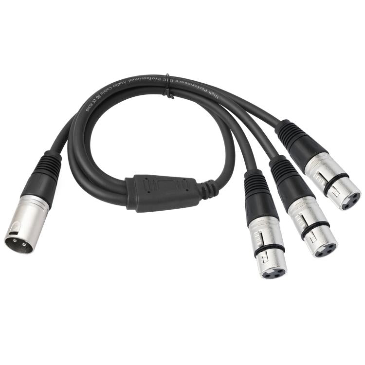 Cable de audio divisor de 3 vías, longitud: 60 cm, XLR Female to 3 XLR Male, XLR Male to 3 XLR Female