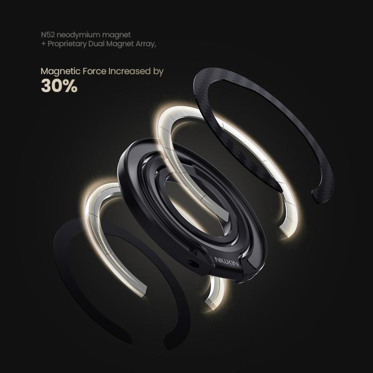 Soporte magnético de anillo para teléfono NILLKIN NKL13 FiberSnap con rotación de 360 grados y doble cara.