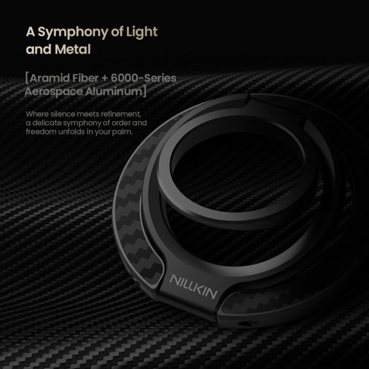 Soporte magnético de anillo para teléfono NILLKIN NKL13 FiberSnap con rotación de 360 grados y doble cara.