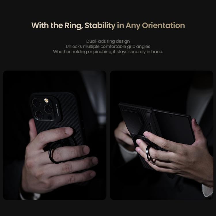 Soporte magnético de anillo para teléfono NILLKIN NKL13 FiberSnap con rotación de 360 grados y doble cara.