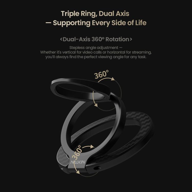 Soporte magnético de anillo para teléfono NILLKIN NKL13 FiberSnap con rotación de 360 grados y doble cara.