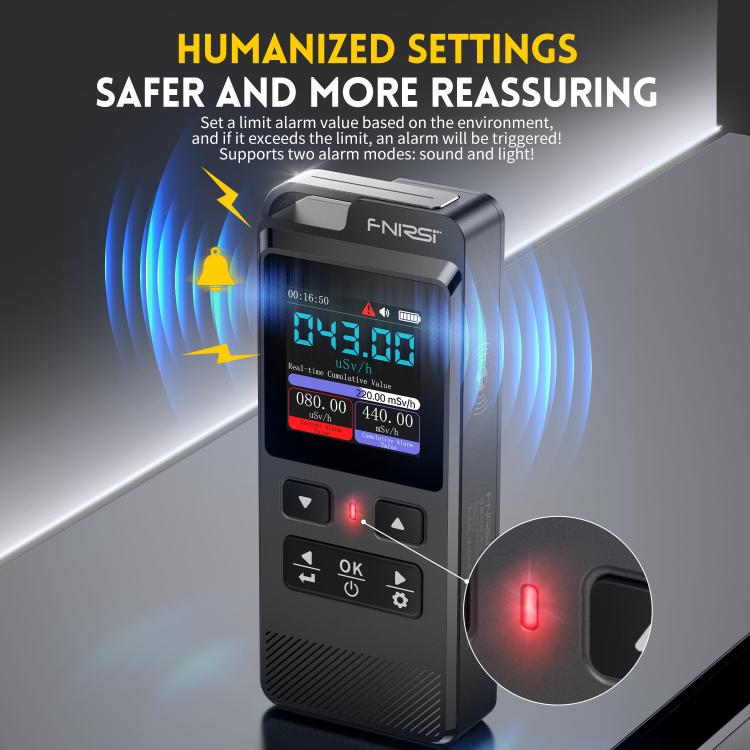 Detector de radiación personal FNIRSI GC-02 con alarma, FNIRSI GC-02