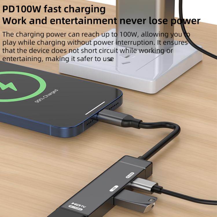 Estación de acoplamiento USB-C a USB-C, USB-A, HDMI HUB, Type-C to Type-C+USB+HDMI