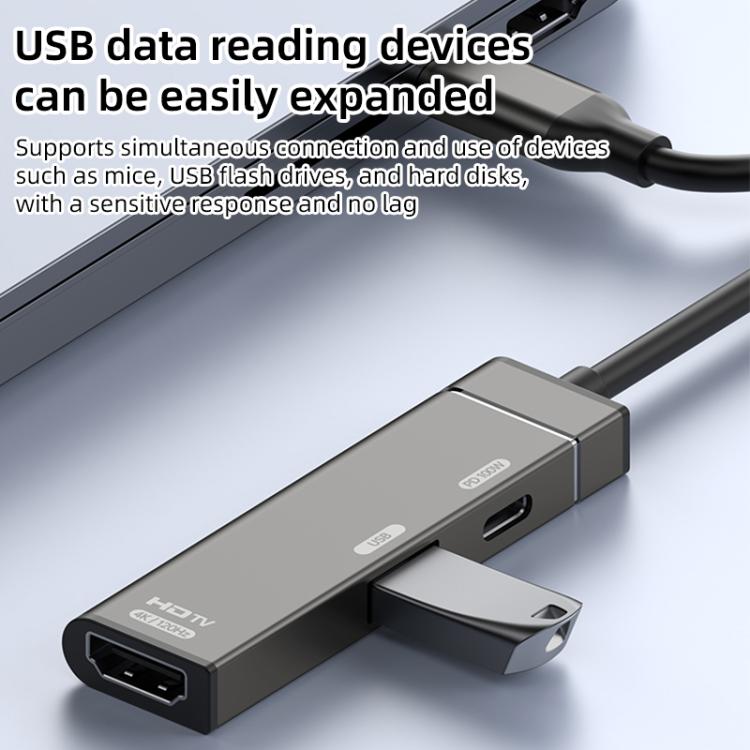 Estación de acoplamiento USB-C a USB-C, USB-A, HDMI HUB, Type-C to Type-C+USB+HDMI