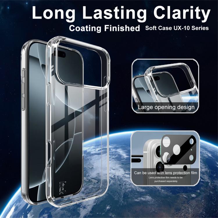 Funda para teléfono de TPU transparente y resistente a los golpes de la serie imak UX-10, For iPhone 17 Pro Max, For iPhone 17 Pro, For iPhone 17, For iPhone Air, For iPhone Air MagSafe