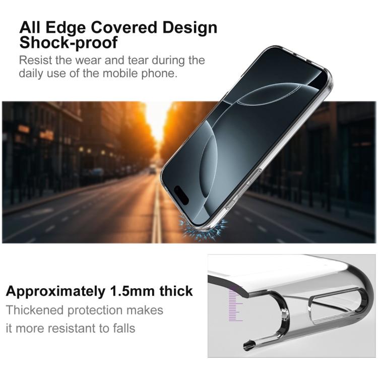 Funda para teléfono de TPU transparente y resistente a los golpes de la serie imak UX-10, For iPhone 17 Pro Max, For iPhone 17 Pro, For iPhone 17, For iPhone Air, For iPhone Air MagSafe