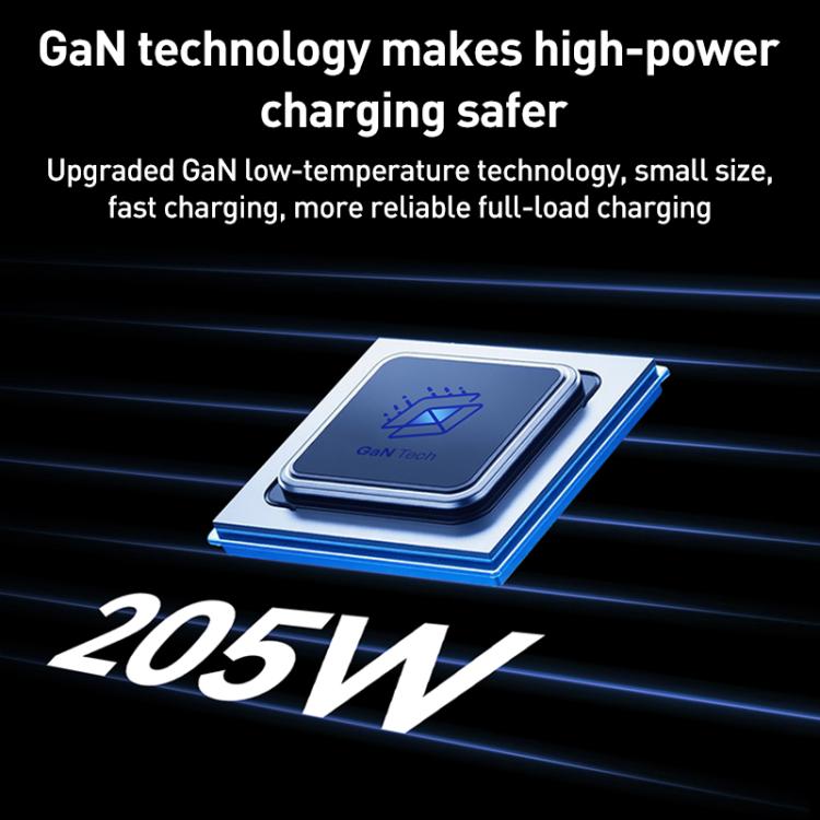 Cargador universal de viaje MOMAX UA28L 1-World 2 de 205 W con doble alimentación de CA y 7 puertos, con tecnología GaN y cable de 140 W., UA28L
