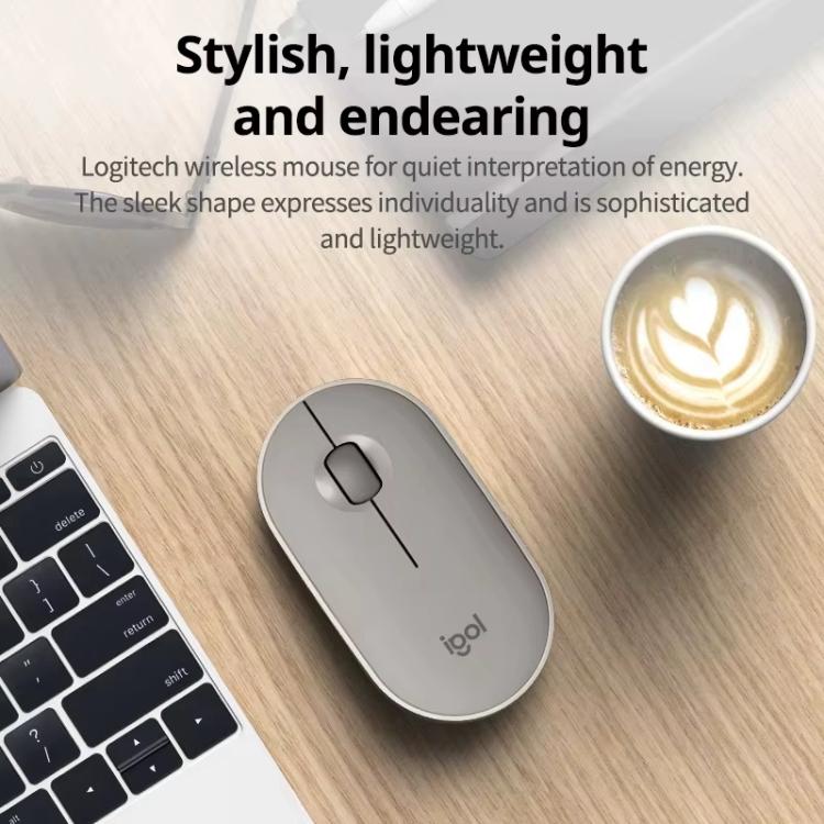 Ratón inalámbrico Bluetooth Logitech PEBBLE M350 de 1000 DPI, ultrafino y de modo dual.