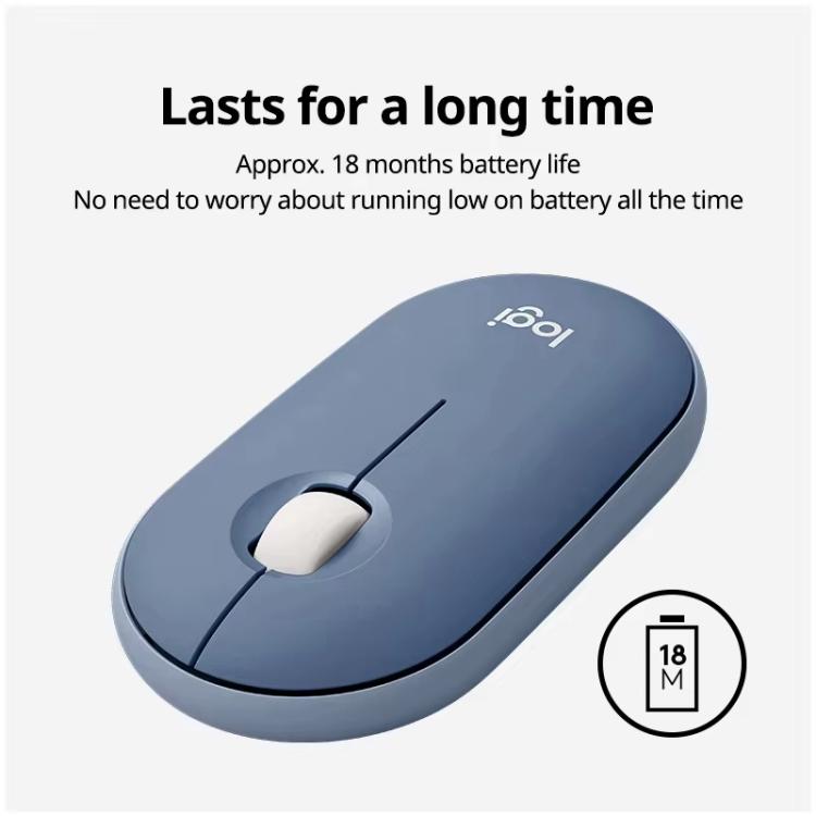 Ratón inalámbrico Bluetooth Logitech PEBBLE M350 de 1000 DPI, ultrafino y de modo dual.