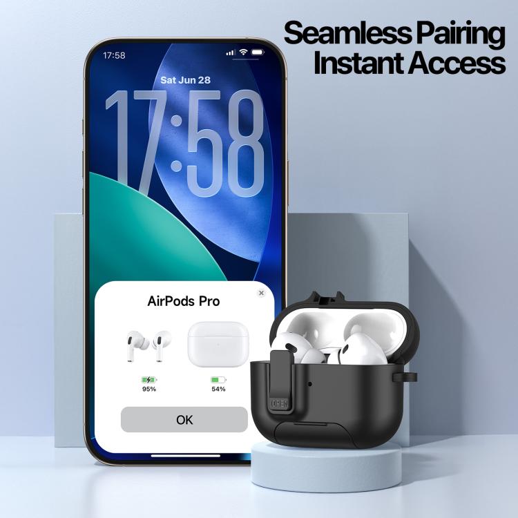 Estuche magnético para auriculares DUX DUCIS serie PECQ con soporte y cierre de seguridad., For AirPods Pro 3, For AirPods 4, For AirPods Pro 2