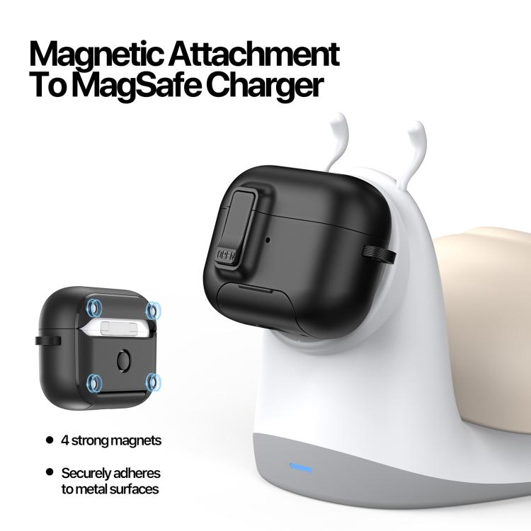 Estuche magnético para auriculares DUX DUCIS serie PECQ con soporte y cierre de seguridad., For AirPods Pro 3, For AirPods 4, For AirPods Pro 2
