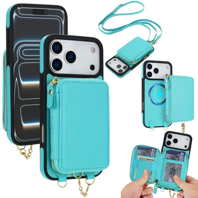 Cartera bandolera 2 en 1 con cremallera y funda trasera de cuero para teléfono AwQuer, For iPhone 17 Pro Max, For iPhone 17 Pro, For iPhone 17, For iPhone Air, For iPhone 16 Pro Max, For iPhone 16 Pro