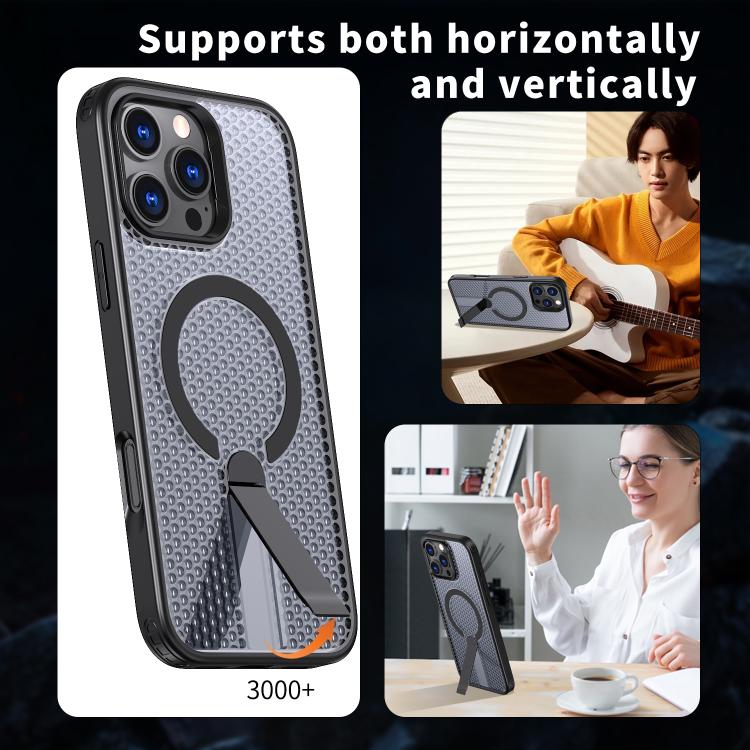 Funda para teléfono Kalebol Honeycomb Cooling MagSafe Holder, For iPhone 16, For iPhone 15 Pro Max, For iPhone 15 Pro, For iPhone 15 Plus, For iPhone 15, For iPhone 14 Plus, For iPhone 14, For iPhone 14 Pro