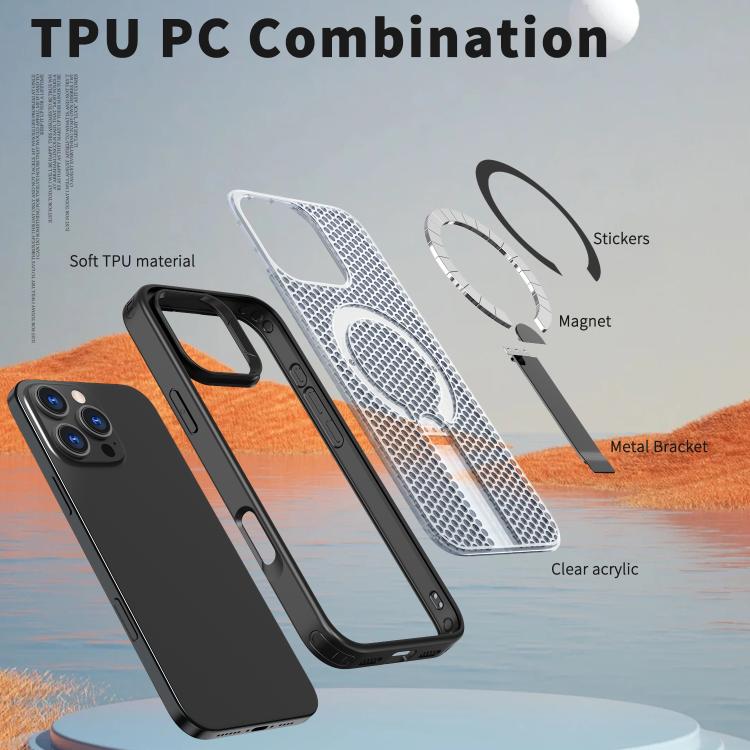 Funda para teléfono Kalebol Honeycomb Cooling MagSafe Holder, For iPhone 14 Pro Max, For iPhone 13 Pro Max, For iPhone 13