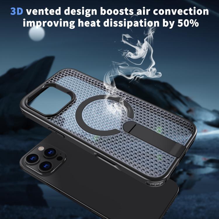 Funda para teléfono Kalebol Honeycomb Cooling MagSafe Holder, For iPhone 14 Pro Max, For iPhone 13 Pro Max, For iPhone 13