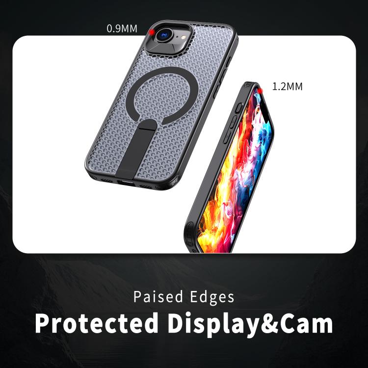 Funda para teléfono Kalebol Honeycomb Cooling MagSafe Holder, For iPhone 17e / 16e, For iPhone 17 Pro Max, For iPhone 17 Pro, For iPhone 17, For iPhone Air, For iPhone 16 Pro Max, For iPhone 16 Pro, For iPhone 16 Plus
