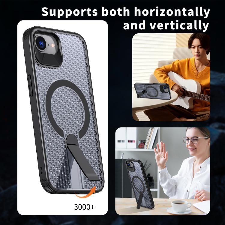 Funda para teléfono Kalebol Honeycomb Cooling MagSafe Holder, For iPhone 17e / 16e, For iPhone 17 Pro Max, For iPhone 17 Pro, For iPhone 17, For iPhone Air, For iPhone 16 Pro Max, For iPhone 16 Pro, For iPhone 16 Plus