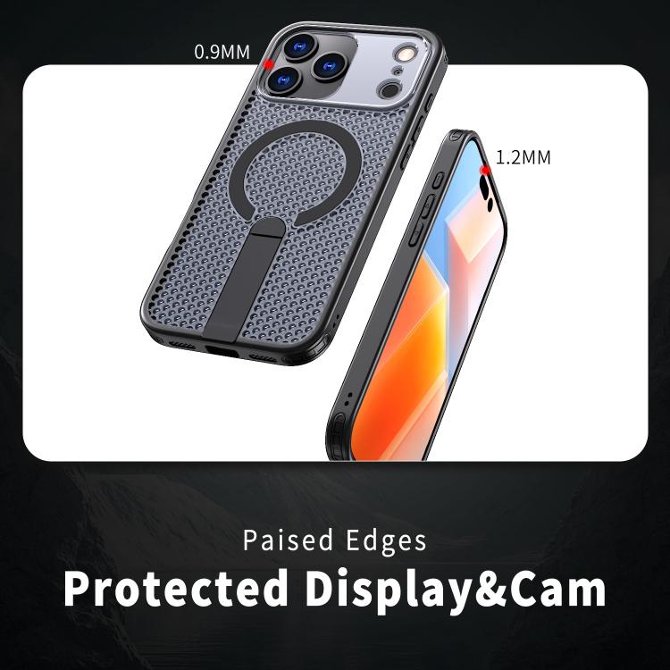 Funda para teléfono Kalebol Honeycomb Cooling MagSafe Holder, For iPhone 17e / 16e, For iPhone 17 Pro Max, For iPhone 17 Pro, For iPhone 17, For iPhone Air, For iPhone 16 Pro Max, For iPhone 16 Pro, For iPhone 16 Plus