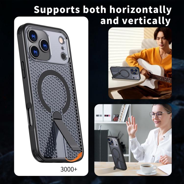 Funda para teléfono Kalebol Honeycomb Cooling MagSafe Holder, For iPhone 17e / 16e, For iPhone 17 Pro Max, For iPhone 17 Pro, For iPhone 17, For iPhone Air, For iPhone 16 Pro Max, For iPhone 16 Pro, For iPhone 16 Plus