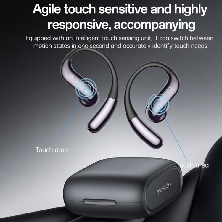 Auriculares Bluetooth abiertos OWS Yesido YSP28 ENC con cancelación de ruido y gancho para la oreja., YSP28