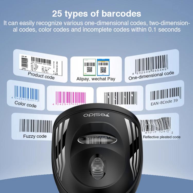 Escáner de código de barras con cable Yesido EC21 1D/2D