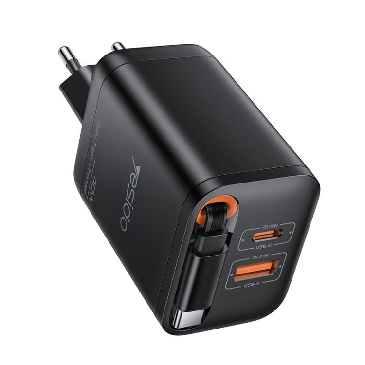 Cargador rápido Yesido YC99 de 40 W con cable telescópico USB tipo C., YC99