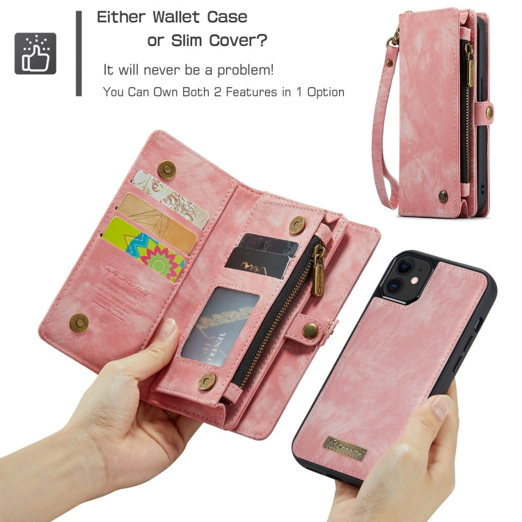 CaseMe-008 Estuche de cuero con tapa horizontal multifuncional desmontable con ranura para tarjeta y soporte y billetera con cremallera y marco de fotos, For iPhone 12 mini, For iPhone 12 / 12 Pro, For iPhone 12 Pro Max