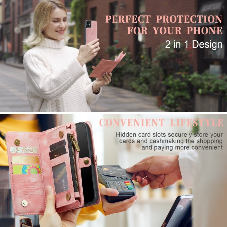 CaseMe-008 Estuche de cuero con tapa horizontal multifuncional desmontable con ranura para tarjeta y soporte y billetera con cremallera y marco de fotos, For iPhone 12 mini, For iPhone 12 / 12 Pro, For iPhone 12 Pro Max