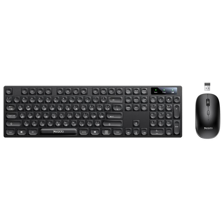 Conjunto de teclado y ratón inalámbricos Yesido KB42 2.4G para empresas, Arabic Version, English Version