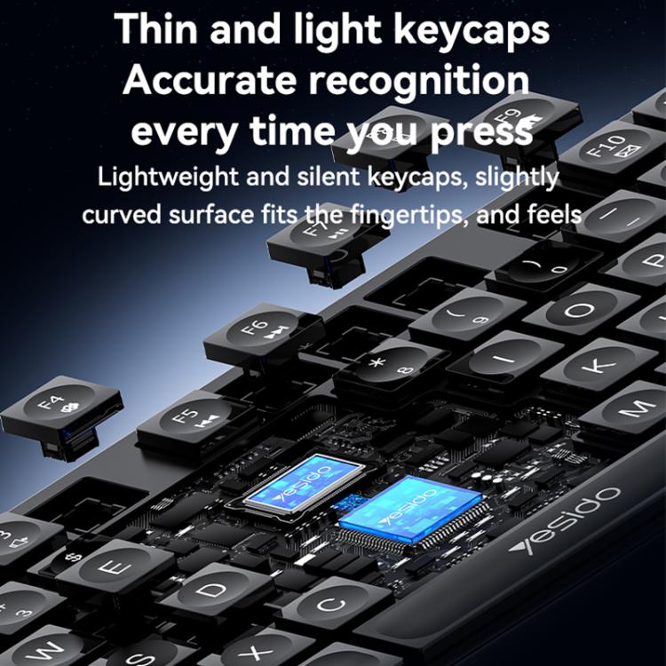 Conjunto de teclado y ratón inalámbricos Yesido KB42 2.4G para empresas, Arabic Version, English Version