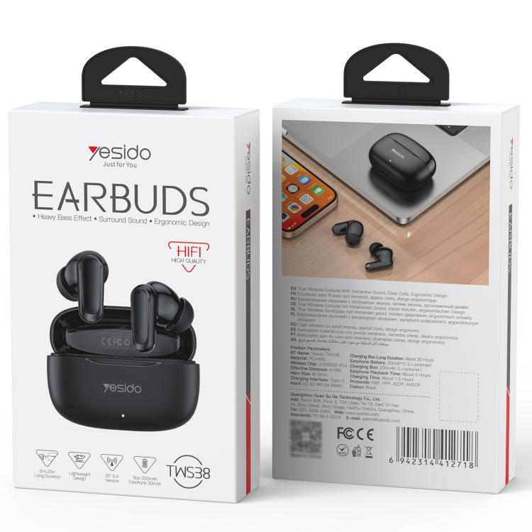 Auriculares intrauditivos Bluetooth TWS Yesido TWS38
