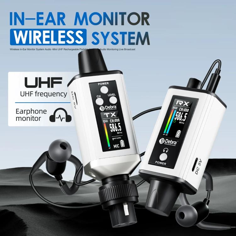Adaptador XLR DEBRA EMX-1 para sistema de monitor inalámbrico portátil (transmisor y receptor), TX & RX