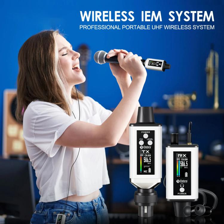 Adaptador XLR DEBRA EMX-1 para sistema de monitor inalámbrico portátil (transmisor y receptor), TX & RX