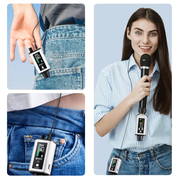 Adaptador XLR DEBRA EMX-1 para sistema de monitor inalámbrico portátil (transmisor y receptor), TX & RX