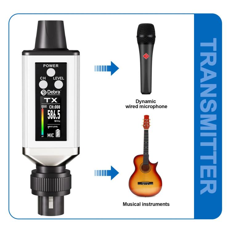 Adaptador XLR DEBRA EMX-1 para sistema de monitor inalámbrico portátil (transmisor y receptor), TX & RX