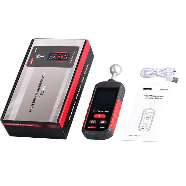 Medidor digital de humedad de madera Wintact WT637 con pantalla a color de 2,4 pulgadas, WT637