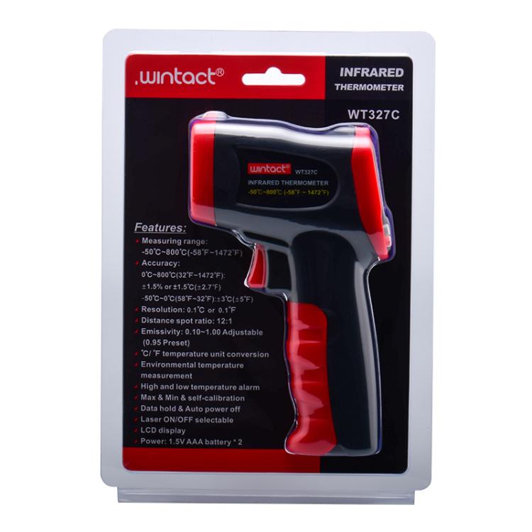 Termómetro infrarrojo portátil Wintact WT327C, rango de medición: -50 a 800 grados Celsius., WT327C