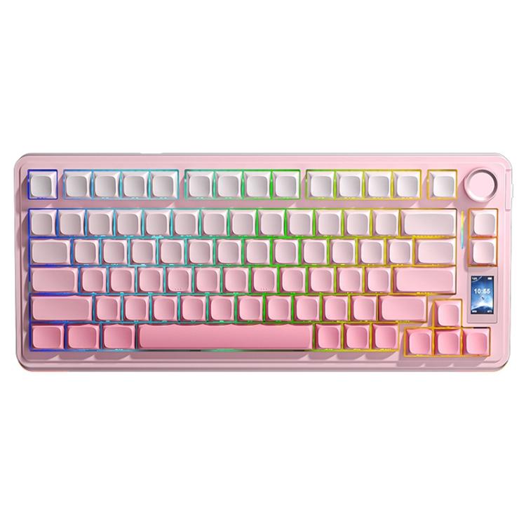 Teclado mecánico AULA S75 Pro de 80 teclas con cable/2.4G/Bluetooth, tres modelos personalizables con degradado.
