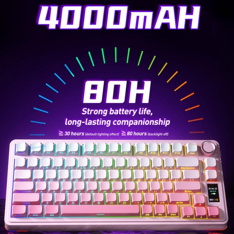 Teclado mecánico AULA S75 Pro de 80 teclas con cable/2.4G/Bluetooth, tres modelos personalizables con degradado.