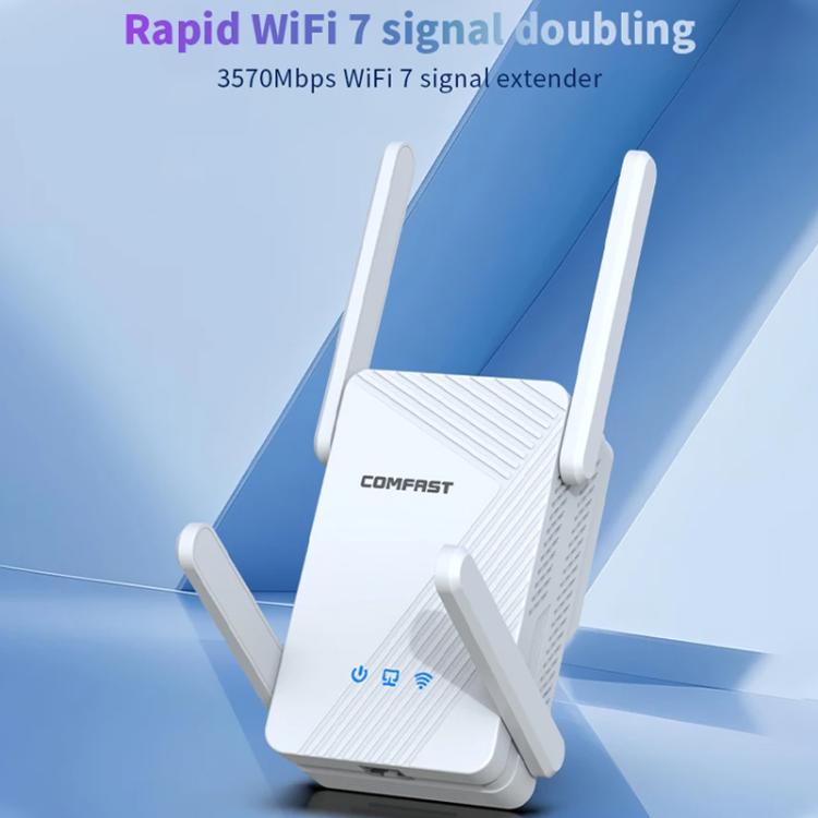 Repetidor inalámbrico Gigabit de doble banda COMFAST CF-WR773BE de 3570 Mbps con extensor de señal WiFi7, EU Plug, US Plug, UK Plug, AU Plug