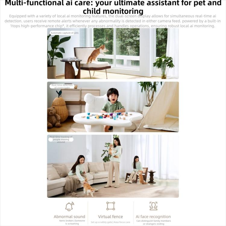 Cámara inteligente Xiaomi Mijia original con 4 lentes duales, PTZ, detección por IA de 360 grados, 5MP, WiFi y 6 cámaras de seguridad para el hogar compatibles con la aplicación Mi Home., Xiaomi Mijia Smart Camera 4 Dual Lens
